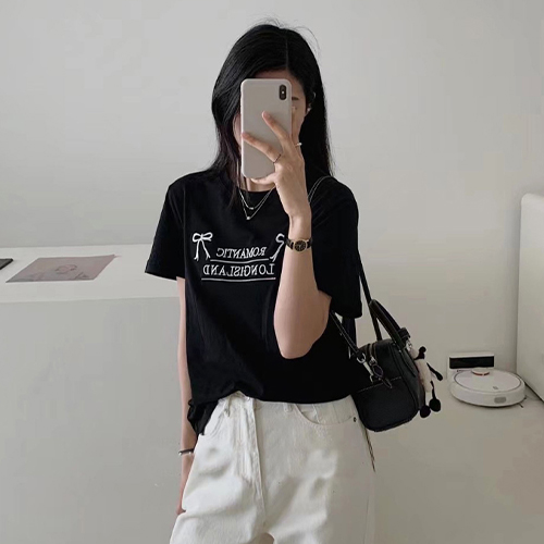 ◈[당일발송] 로맨틱 리본 반팔 티셔츠