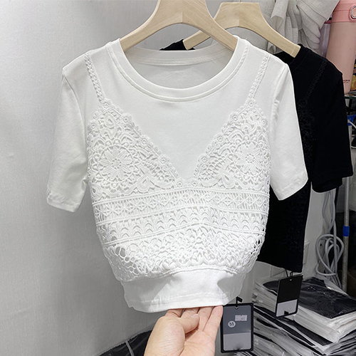 [당일발송]러블리 레이스 티셔츠