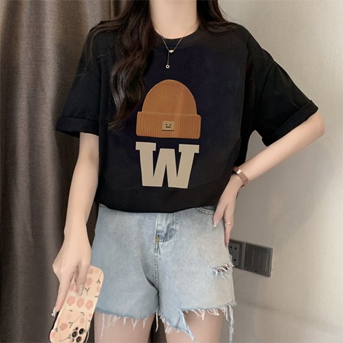 ◈[당일발송] 더블유 비니 오버핏 반팔 티셔츠