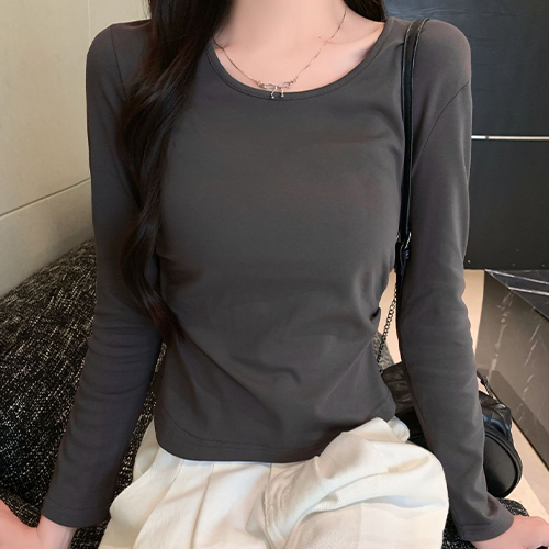 여리핏 셔링 라운드 티셔츠