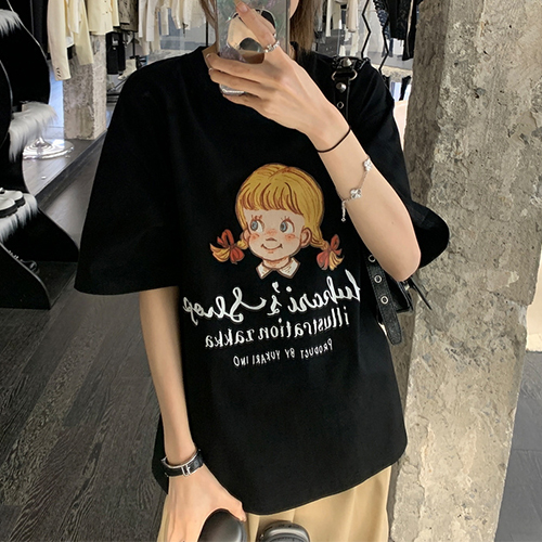 귀여운 캐릭터 루즈핏 반팔티