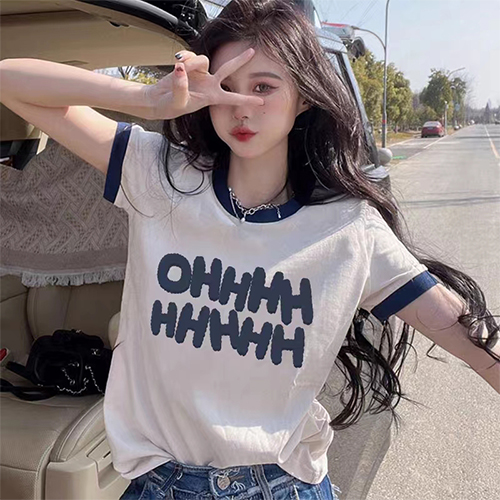 OH 레터링 배색 반팔티 