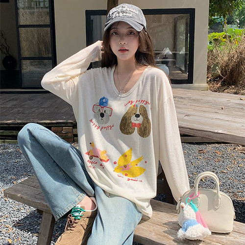 해피 퍼피 라운드 긴팔티