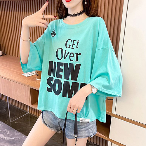 겟오버 레터링 박시 반팔티