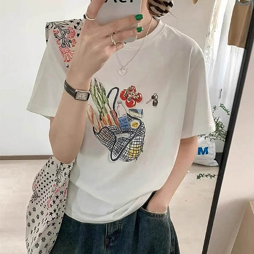 ◈[당일발송] 마켓 프린팅 데일리 반팔티