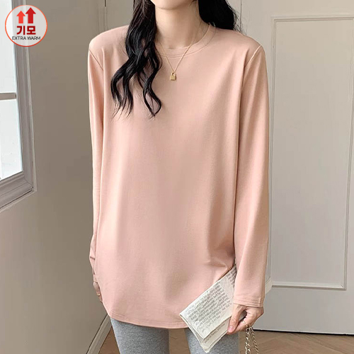 심플 소프트 기모 긴팔 티셔츠