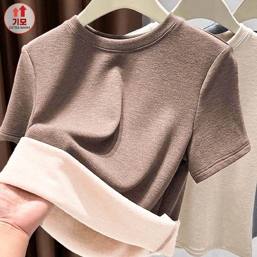 피치기모 베이직 보온 반팔티