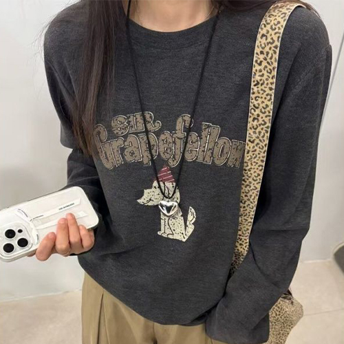 ◈[당일발송] 캐주얼 그래픽 루즈핏 긴팔티