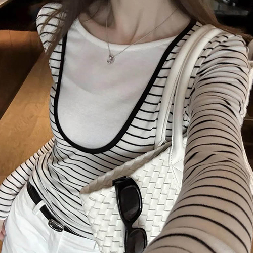 레이어드 슬림 긴팔 티셔츠