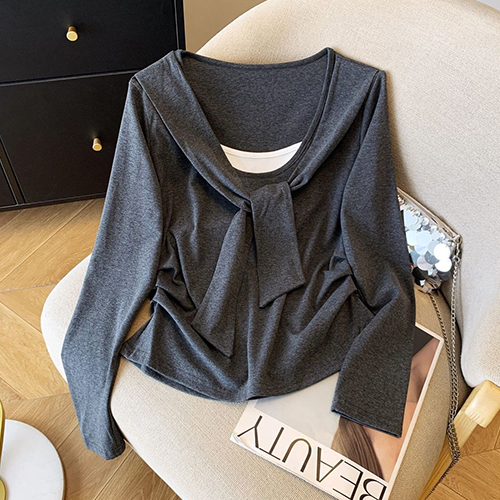 숄 레이어 꾸안꾸 슬림핏 긴팔티