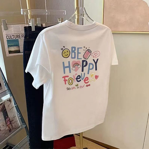 해피 포에버 백프린팅 반팔티