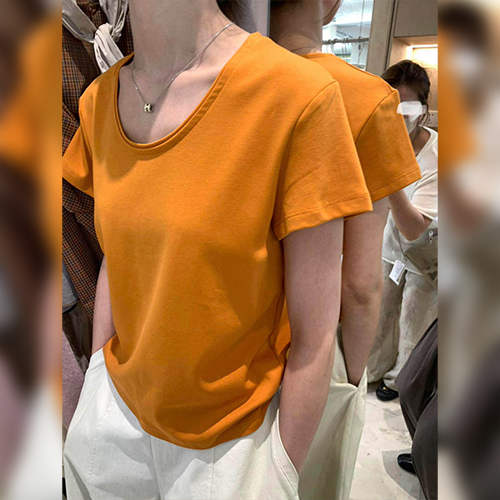 ◈[당일발송] 데일리 라운드 베이직 무지 반팔티
