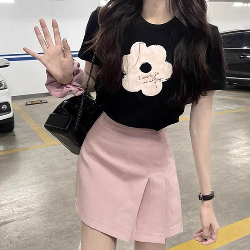 원플라워 러블리 반팔 티셔츠