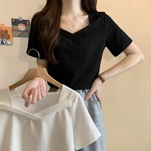 ◈[당일발송] .  모던 스퀘어 반팔 티셔츠