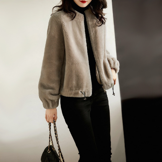 ◈[당일발송] 스트링 라운드 퍼 집업 점퍼