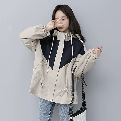 [재입고] 배색 후드 바람막이 집업 점퍼