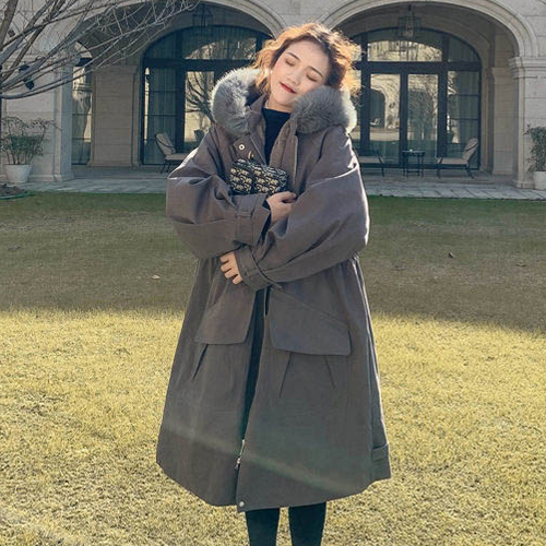 [다크그레이 당일발송]★목요특가 자정마감 50%★퍼 카라 롱 점퍼# [퍼장식 떼면  가을 야상으로 활용가능]