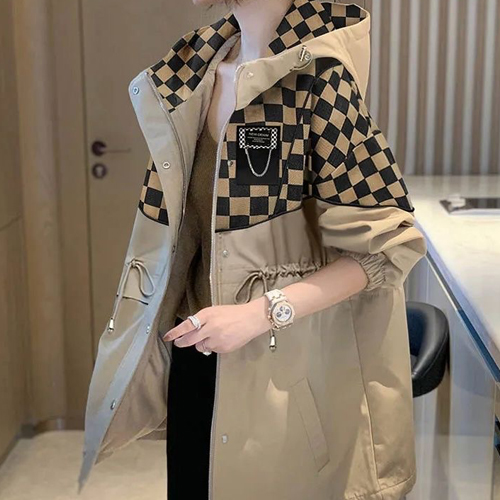 [당일발송]★토요특가 자정마감 50%★◈모던 체크 바람막이 후드 점퍼