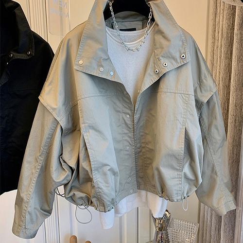 [당일발송]오버핏 스트링 바람막이 점퍼