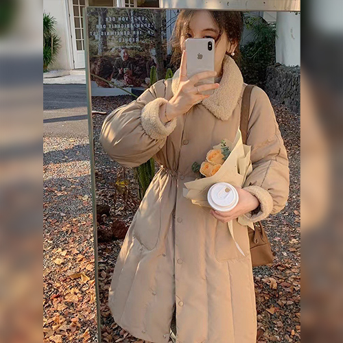 러블리 스트링 퍼카라 롱 점퍼