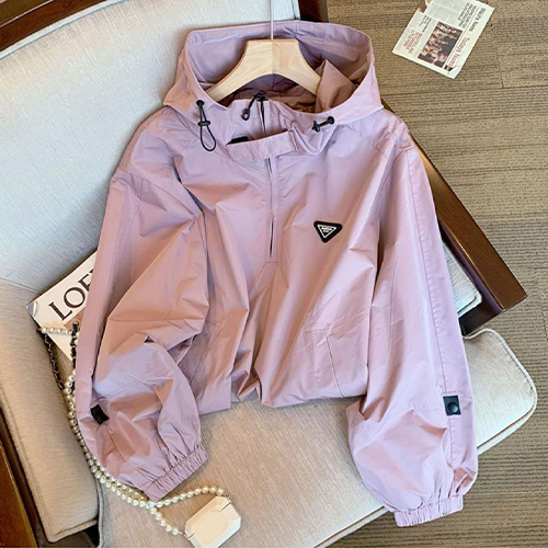 ◈[당일발송] 루즈핏 핑크 후드 바람막이 점퍼