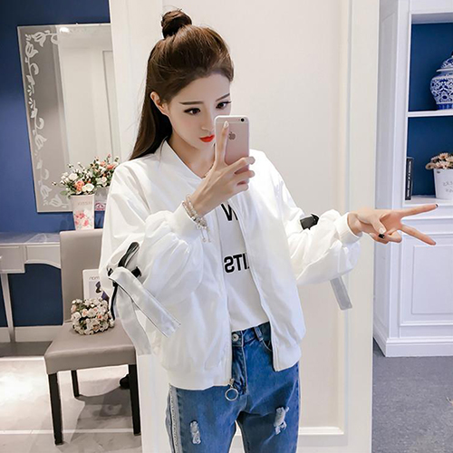 리본 스트랩 루즈핏 점퍼