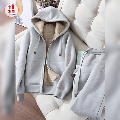 ★수요특가 자정마감 50%★양털기모 베이직 후드집업&트레이닝 팬츠 2SET