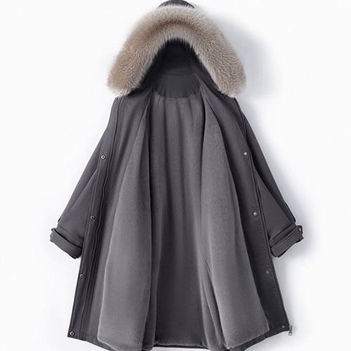 [당일발송] 데일리 퍼후드 기모 야상 롱 점퍼