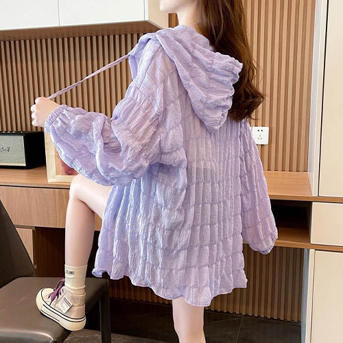 루즈핏 잔주름 후드 점퍼