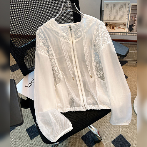 ◈[당일발송] 여름 시스루 꽃자수 후드 점퍼