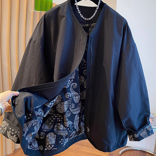 ◈[당일발송] 페이즐리 배색 집업 자켓