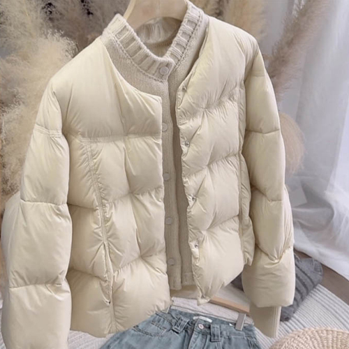 ★월요특가 자정마감 50%★니트 패치 하이넥 패딩 점퍼