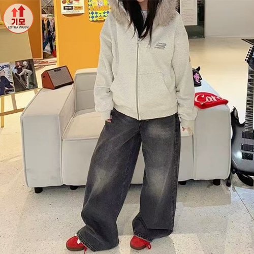 ◈[당일발송] 퍼후드 포인트 집업 후드[일반/기모 2종류]