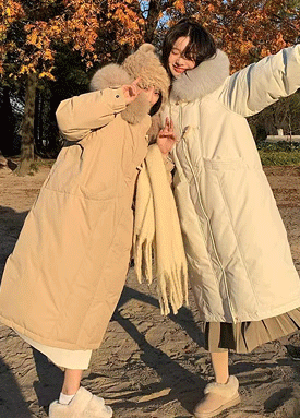 ★금요특가 자정마감 50%★리얼 포근 퍼카라 롱 패딩 코트