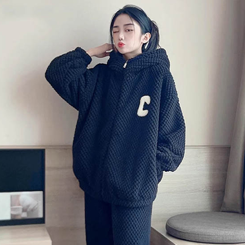 포근 와플 후드 홈웨어 세트