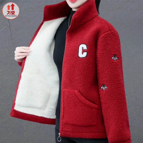 하이넥 로고 포인트 기모 플리스 점퍼