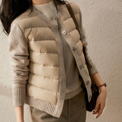 ★토요특가 자정마감 50%★◈[당일발송]니트 레이어 패딩 가디건