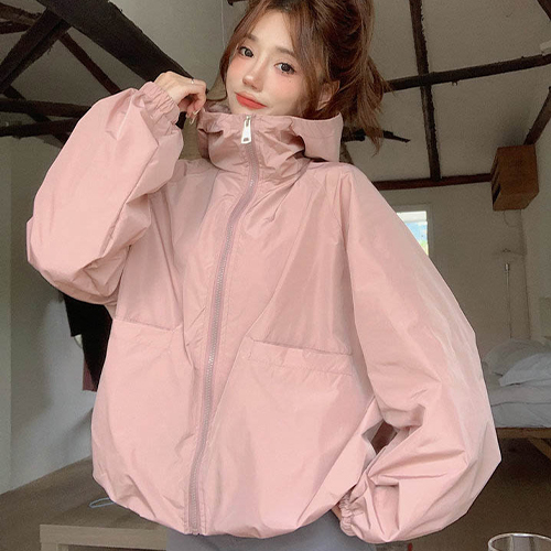 루즈핏 하이넥 데일리 바람막이 점퍼