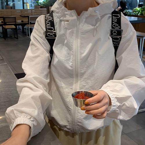 데일리 심플 간절기 후드 바람막이