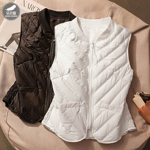경량 오리털 심플 패딩 조끼