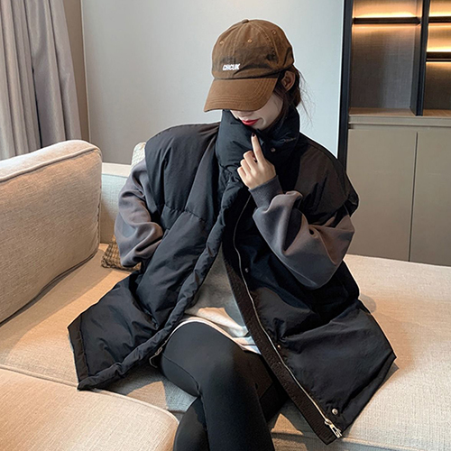 ◈[당일발송] 심플 하이넥 오버핏 패딩 조끼