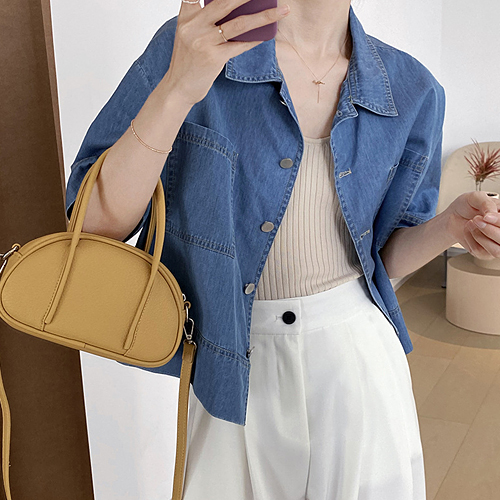 ★토요특가 자정마감 50%★◈[당일발송] 데님 셔츠 반팔 크롭 자켓  