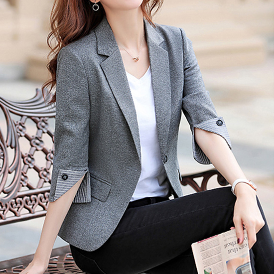 ◈[당일발송] 테일러드 체크 배색 자켓