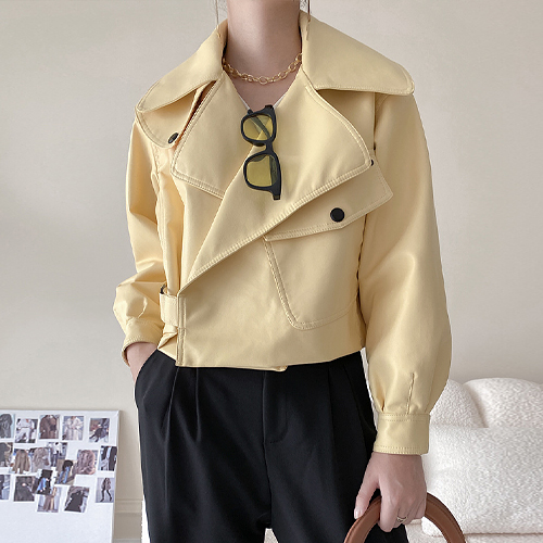 ◈[당일발송] 빅 포켓 페이크 레더 자켓