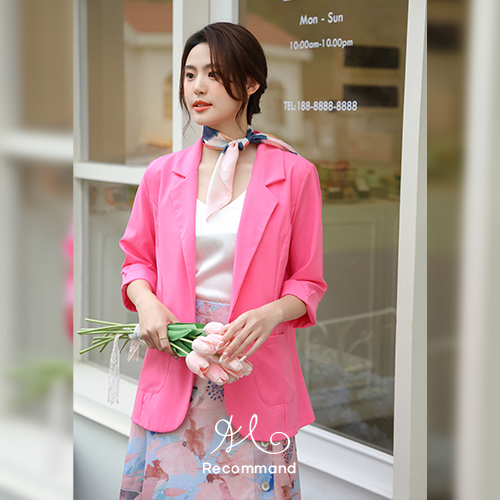 ◈[당일발송] 원버튼 5부 반팔 자켓 