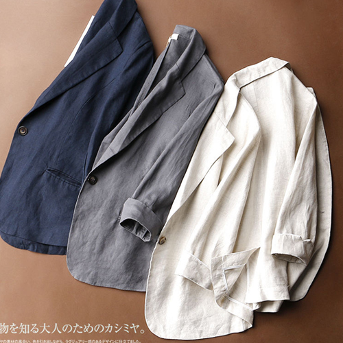 턴업 소매 원 버튼 자켓※