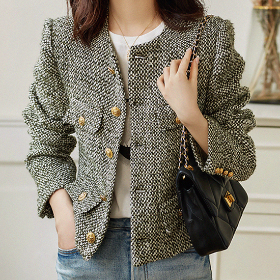 ◈[당일발송] ★목요특가★플랩 포켓 디테일 숏 트위드 자켓