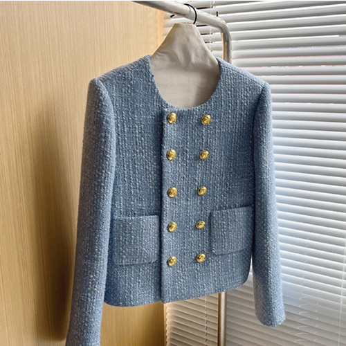 ◈[당일발송] ★수요특가★럭셔리 노카라 골드버튼 트위드 자켓