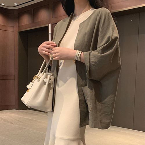 [당일발송] 심플 린넨 혼방 오픈 자켓