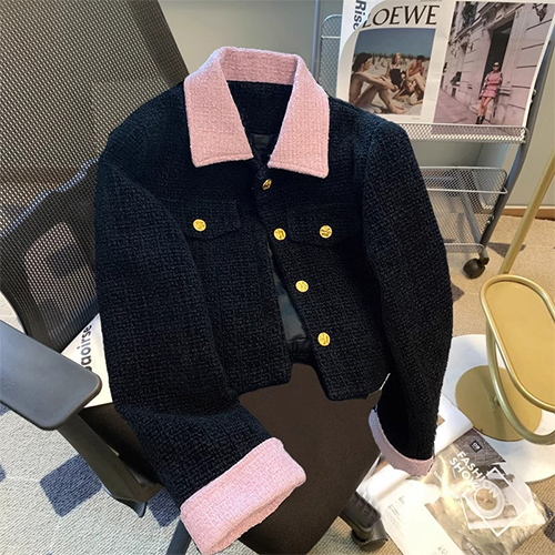 ◈[당일발송] 러블리 배색 금장 트위드 자켓 